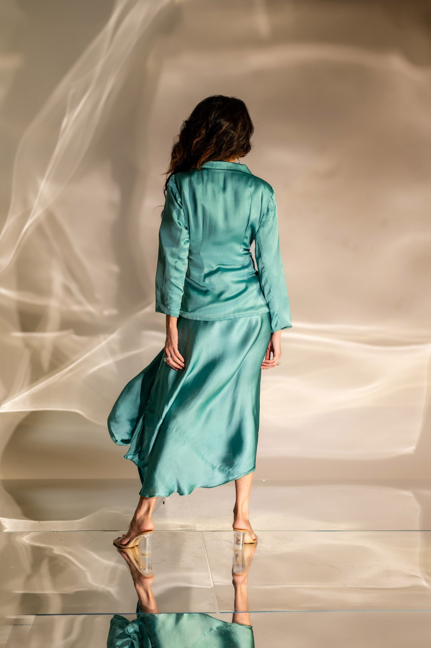 Seagreen Drape Skirt