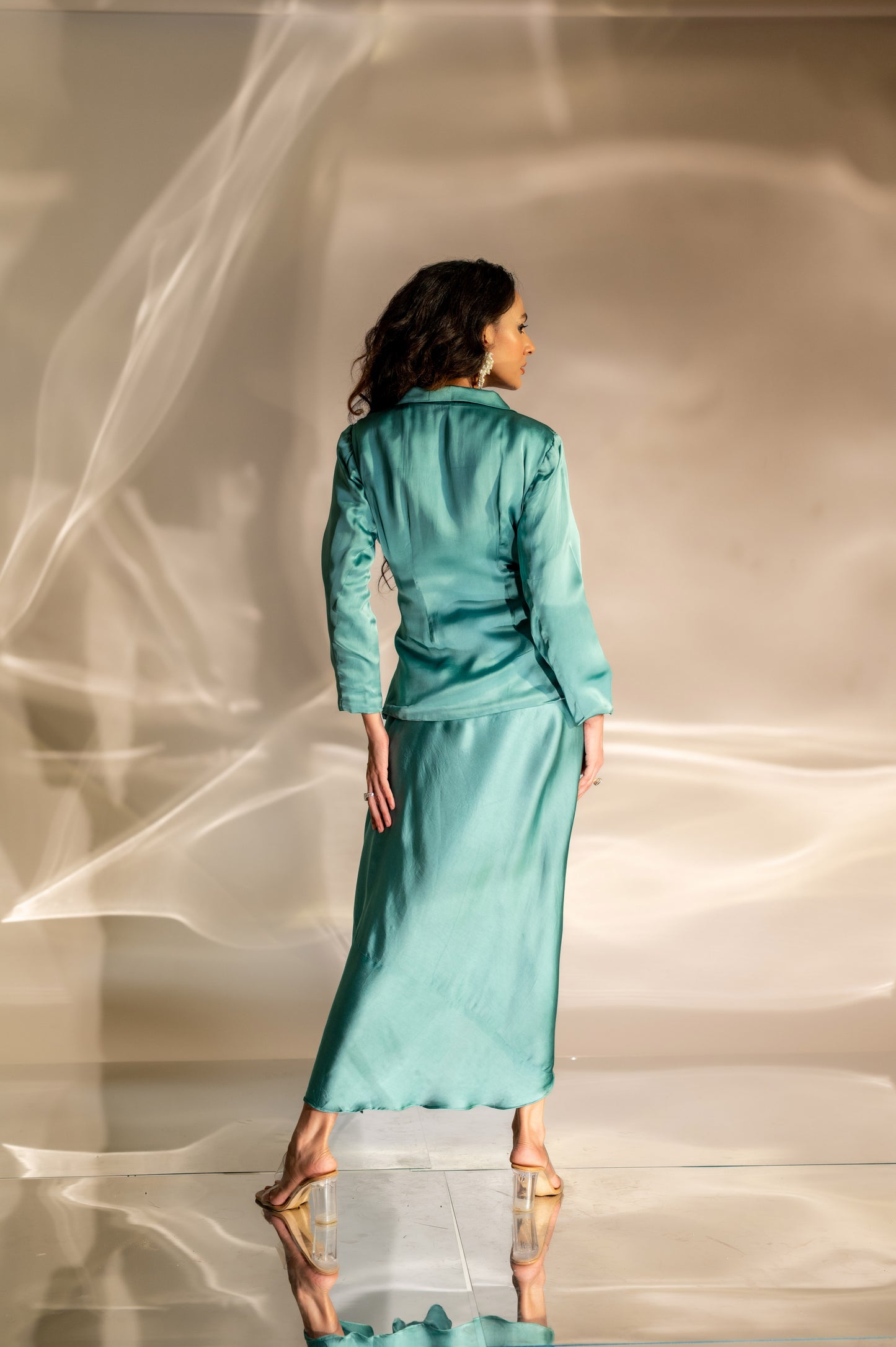 Seagreen Drape Skirt