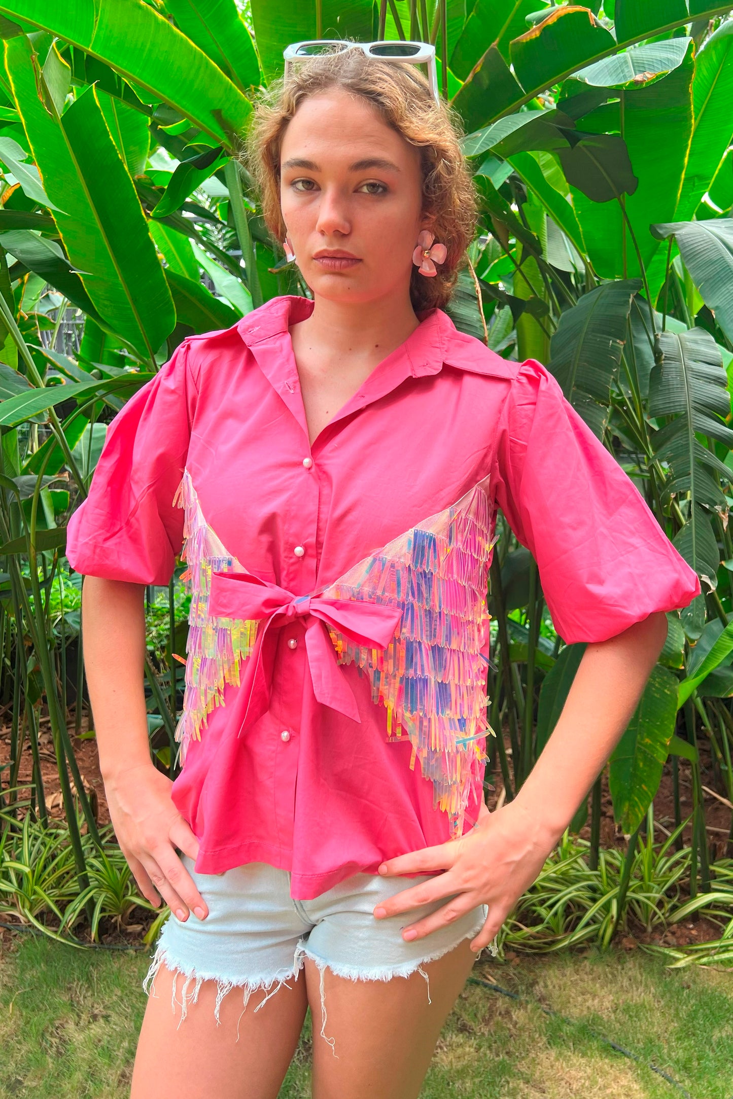 Pink Sequin Belt Shirt