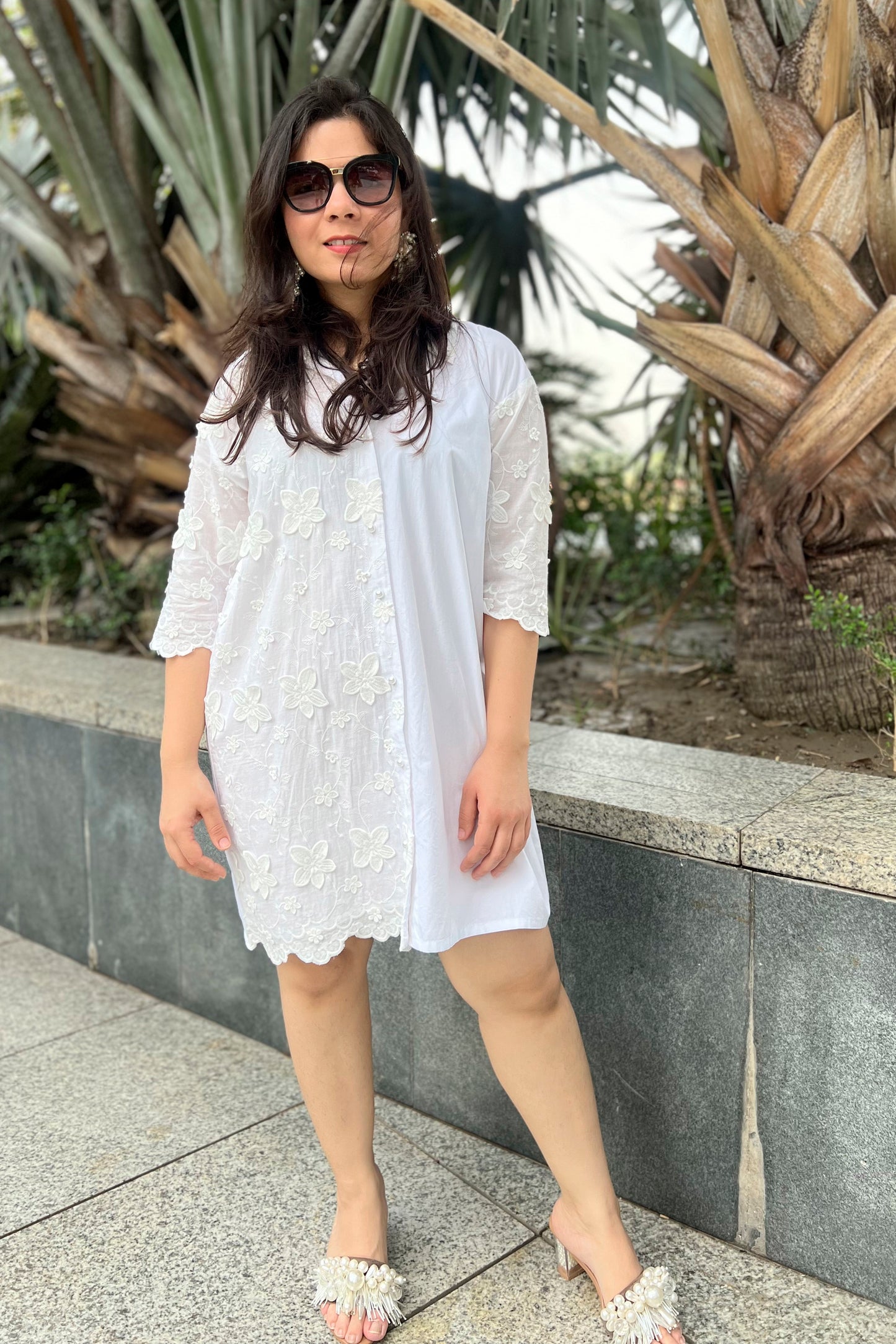 3D Flower Shirtdress