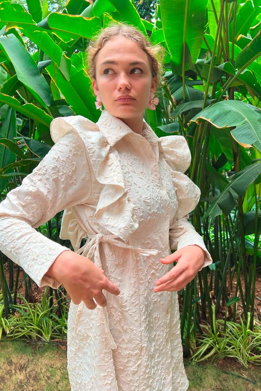 Jacquard Ruffle Dress