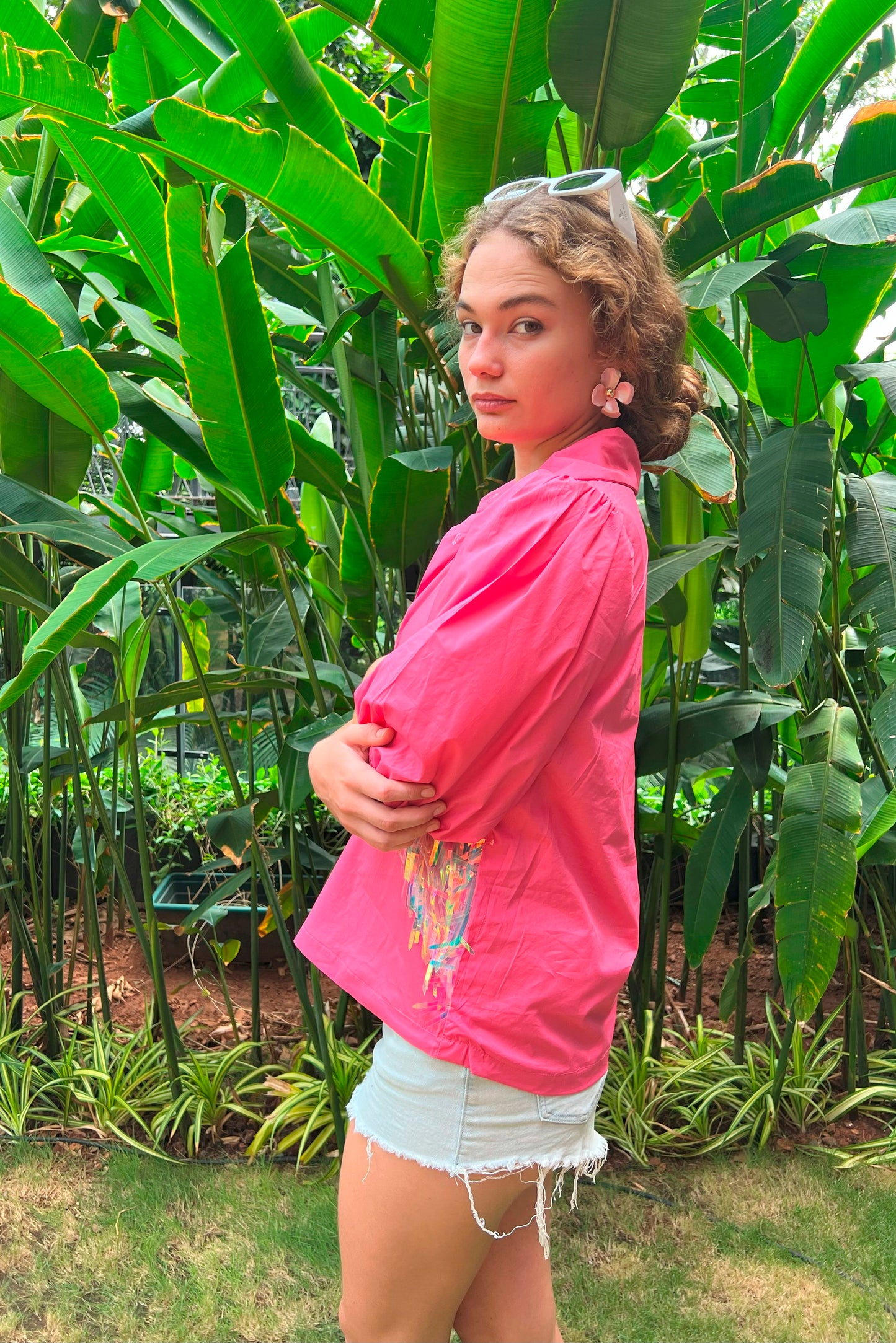 Pink Sequin Belt Shirt
