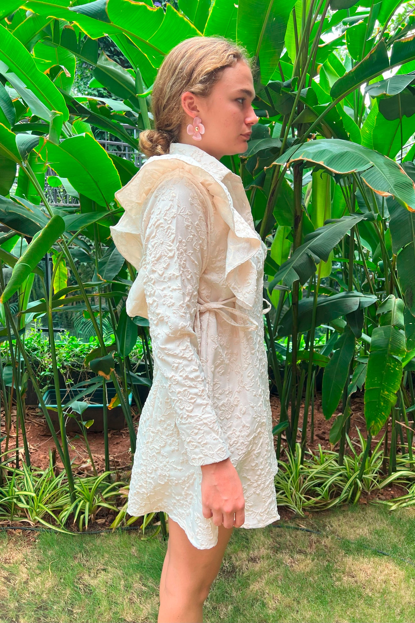 Jacquard Ruffle Dress