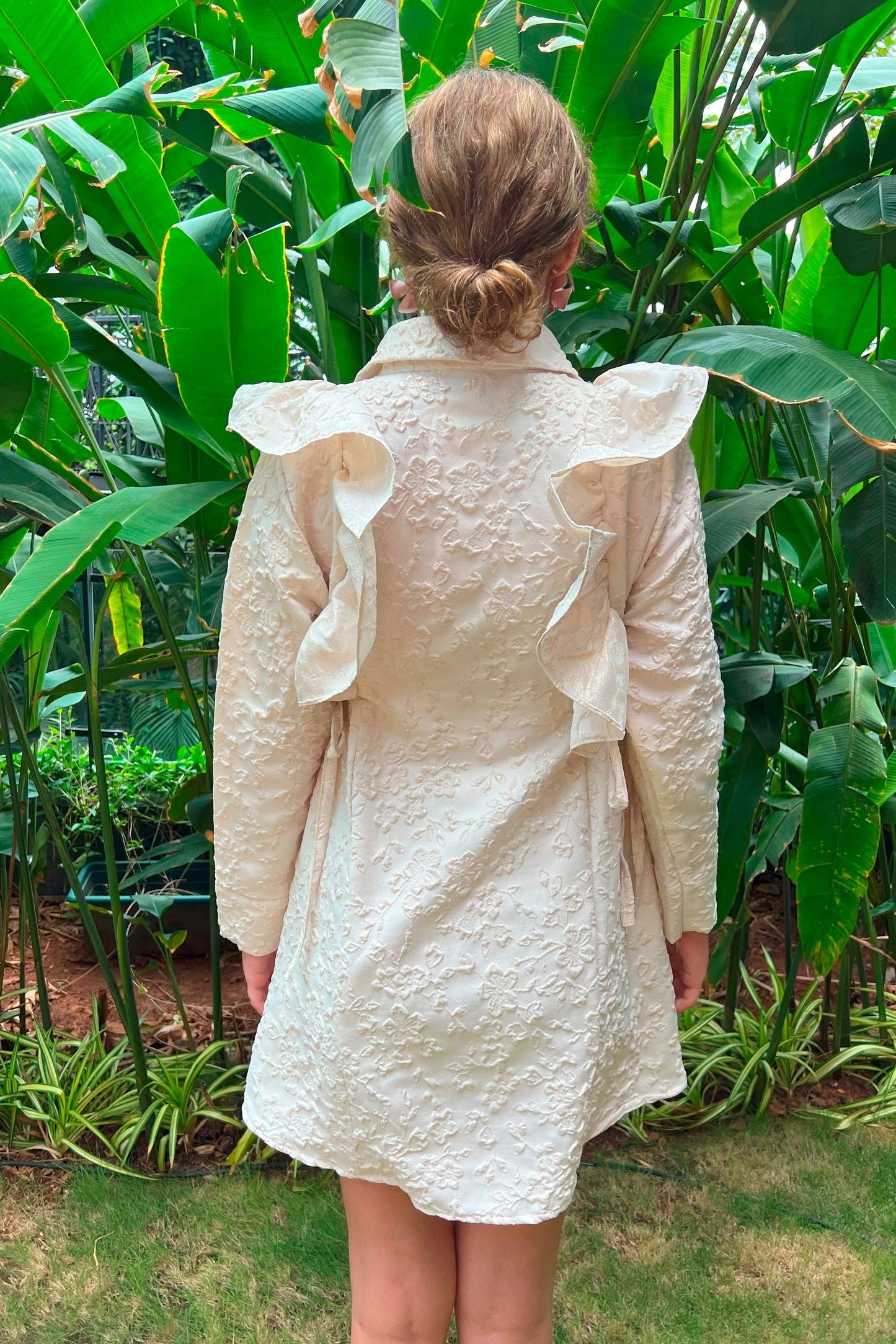 Jacquard Ruffle Dress