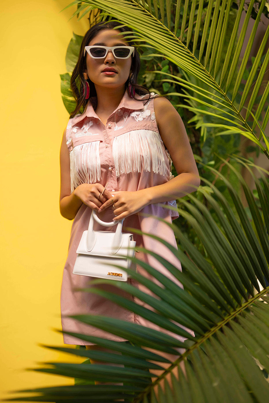 Sleeveless Dress with attached 3D Flower Jacket