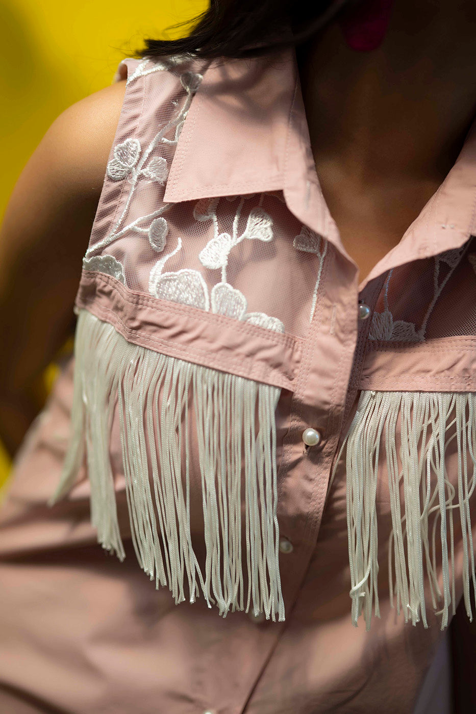 Sleeveless Dress with attached 3D Flower Jacket