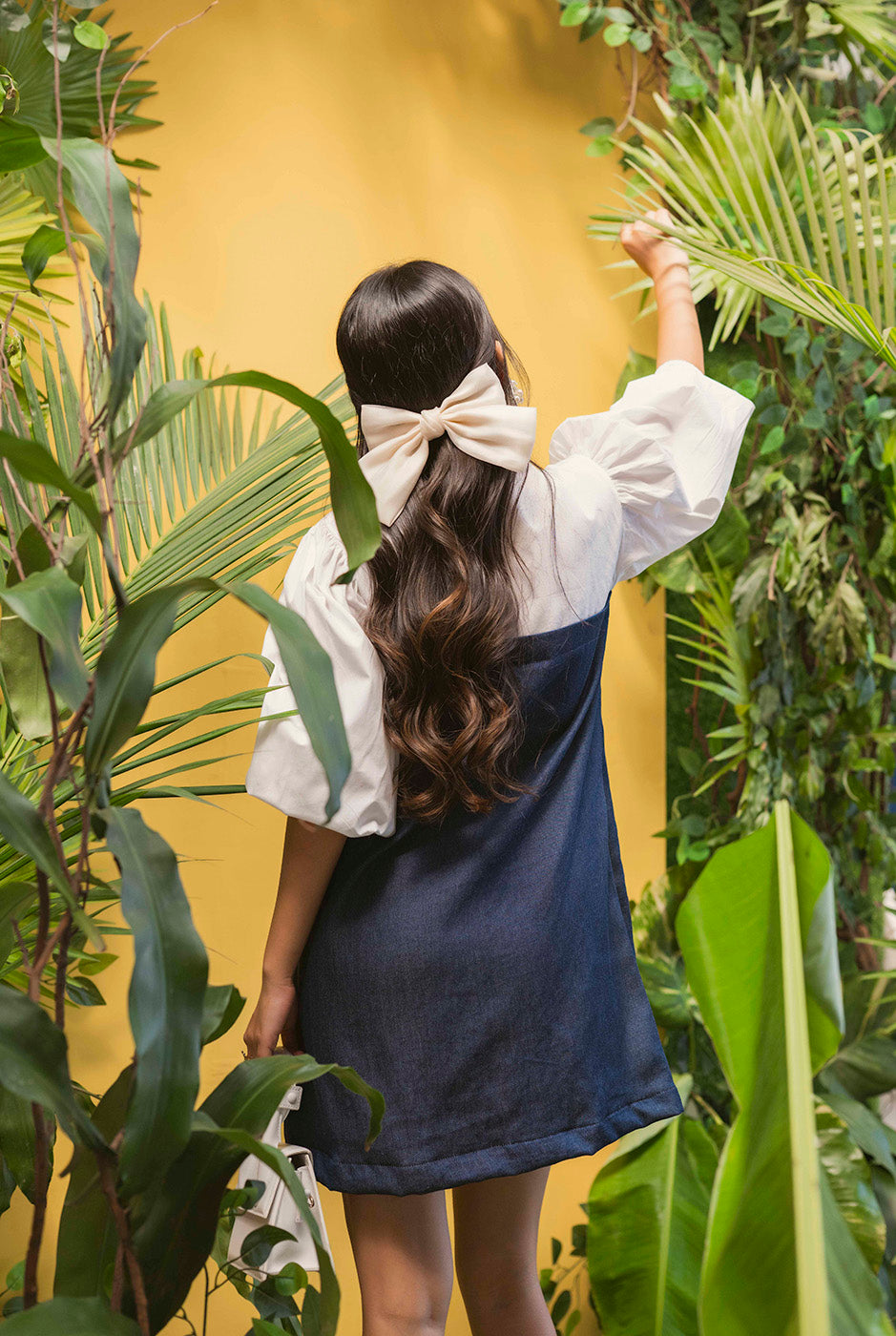 Shirtdress with Denim Tube and 3D flowers