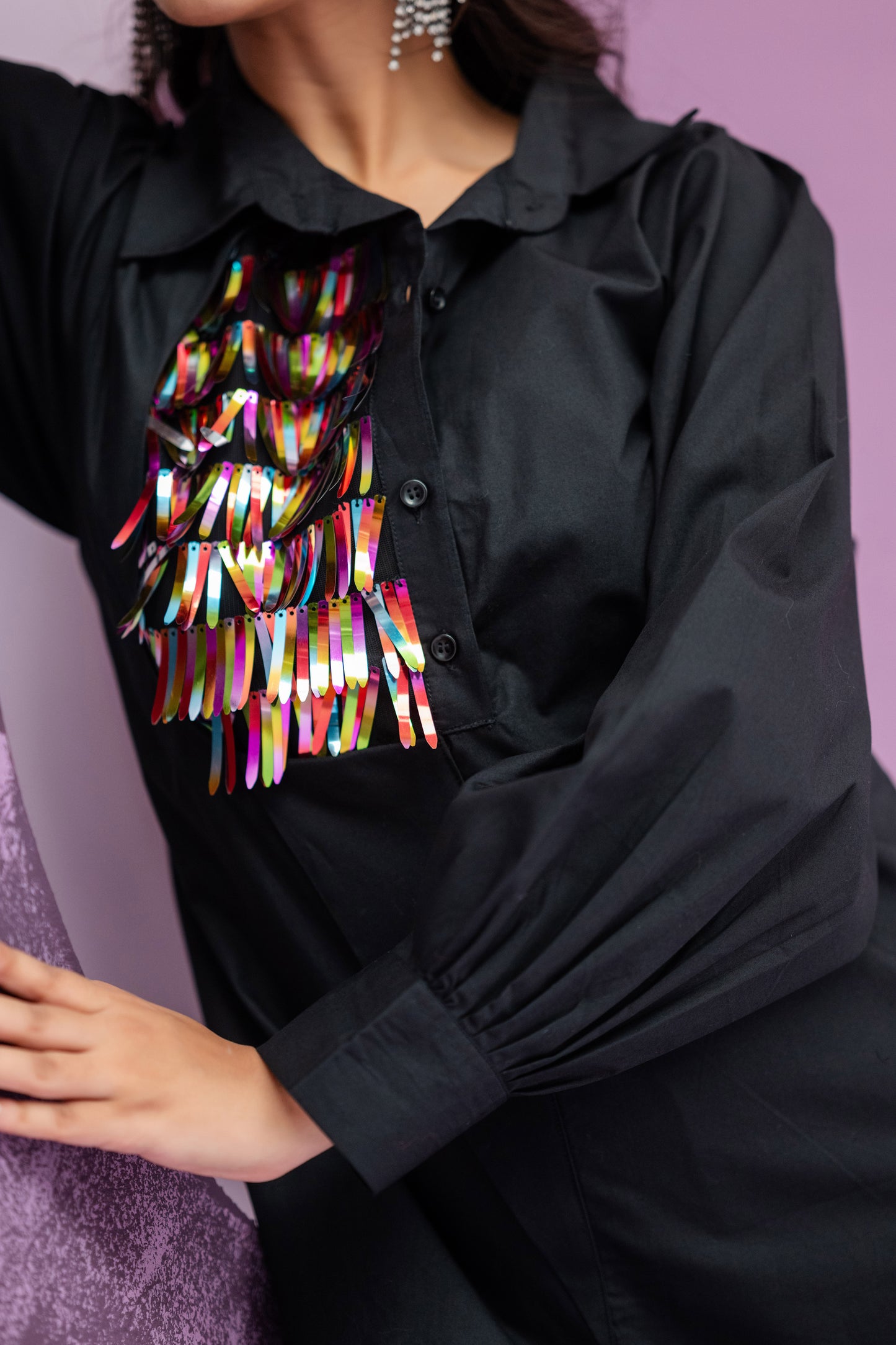 Sequin Shirtdress