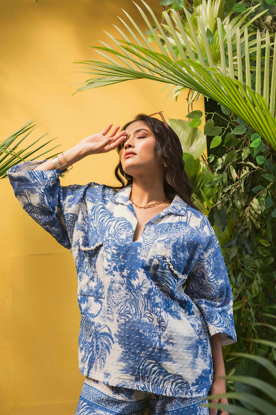 Printed Boxy Shirt with shorts co-ord set