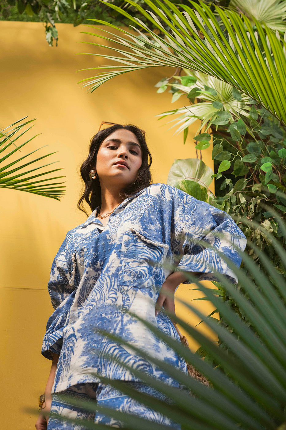 Printed Boxy Shirt with shorts co-ord set