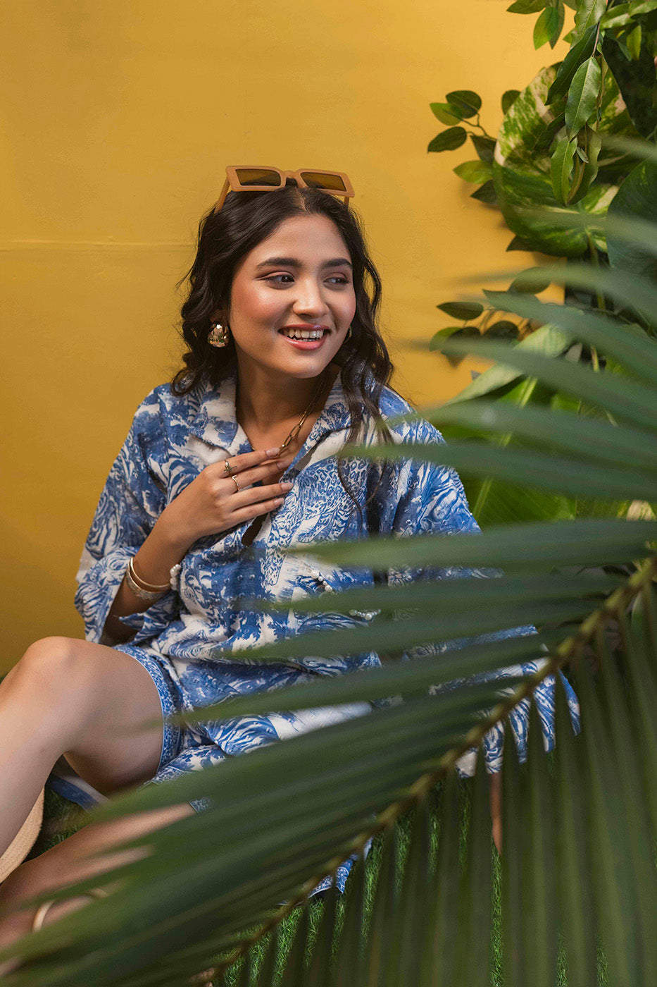 Printed Boxy Shirt with shorts co-ord set