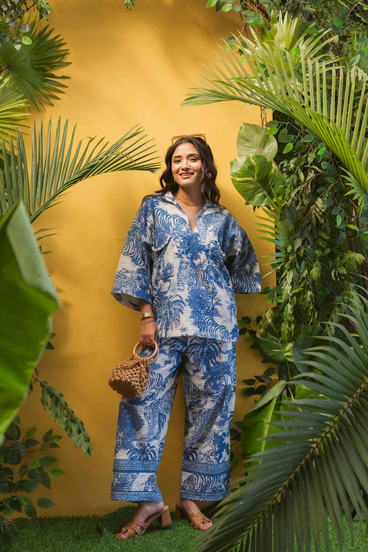 Printed Boxy Shirt with Pants co-ord set