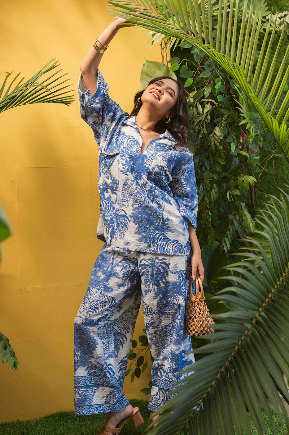 Printed Boxy Shirt with Pants co-ord set