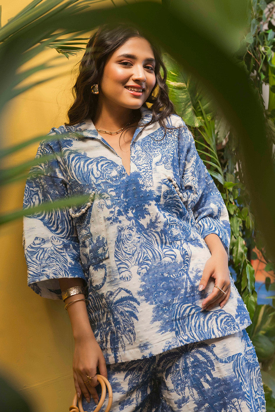 Printed Boxy Shirt with Pants co-ord set
