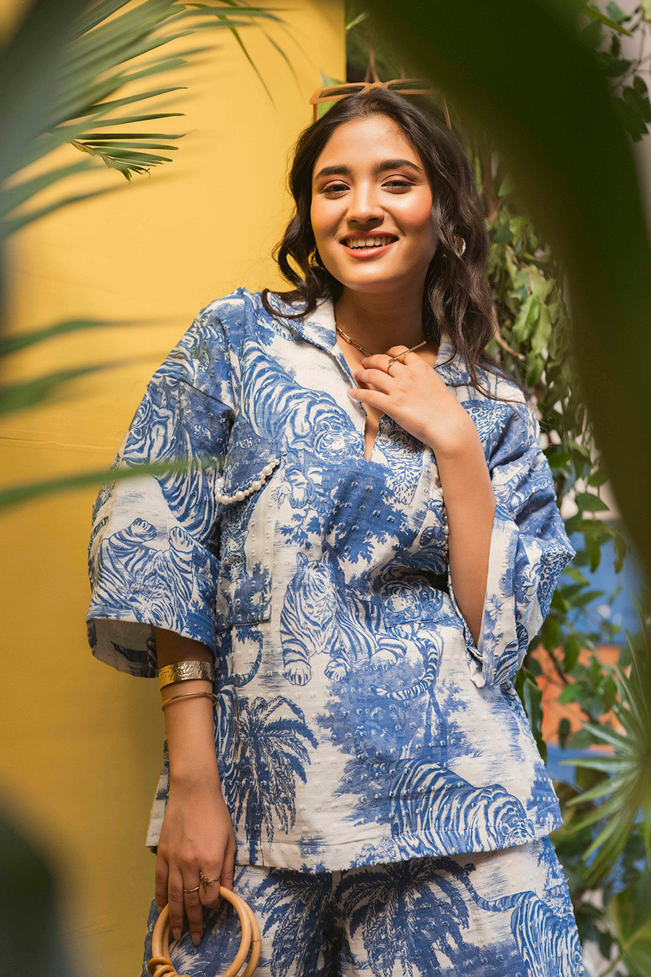 Printed Boxy Shirt with Pants co-ord set