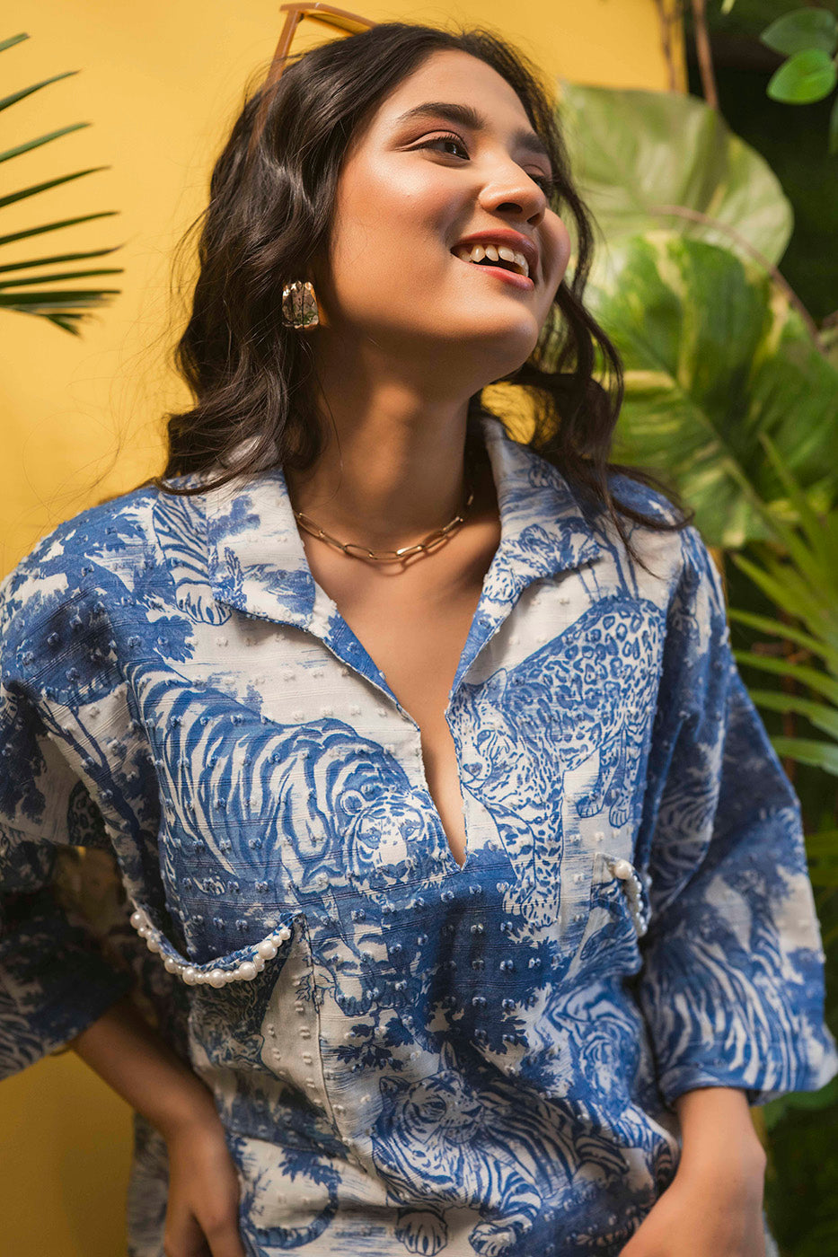 Printed Boxy Shirt with Pants co-ord set