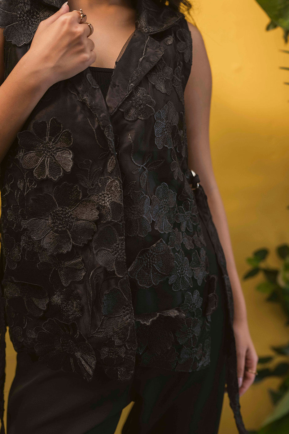 All Over 3D flower Overlay and Pant set