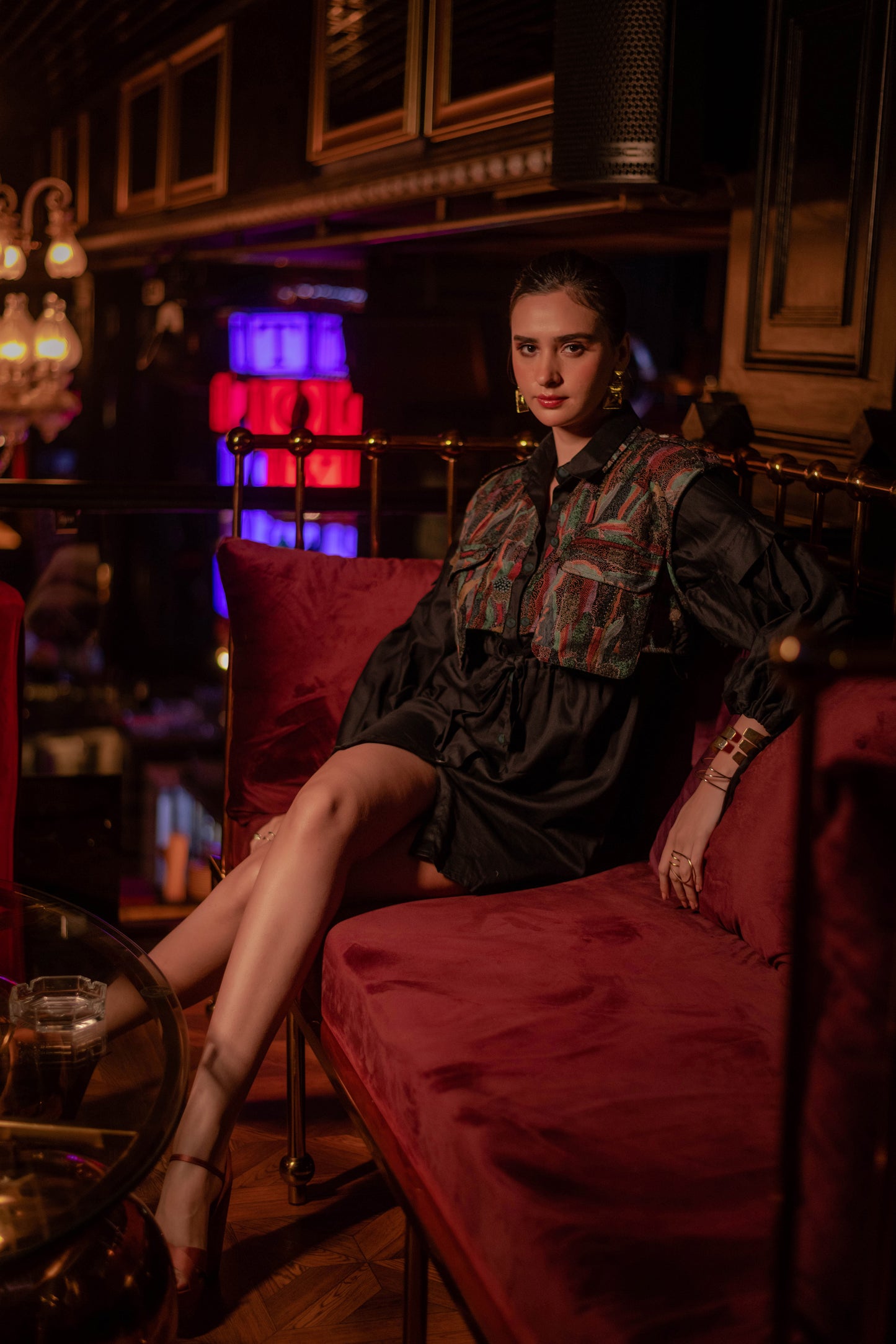 Black Embellished Elfin Forest Dress