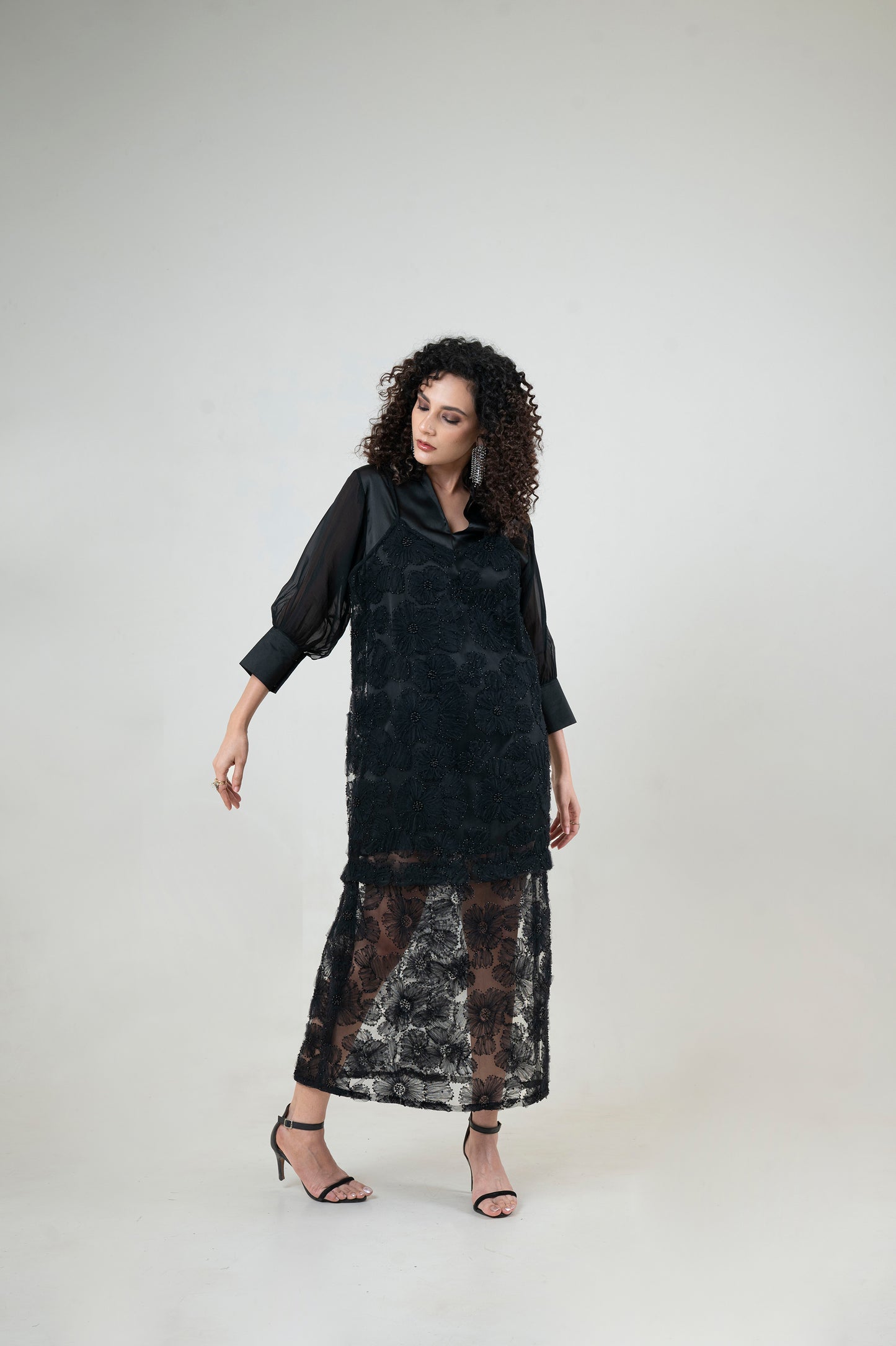 Floral Textured Maxi Dress