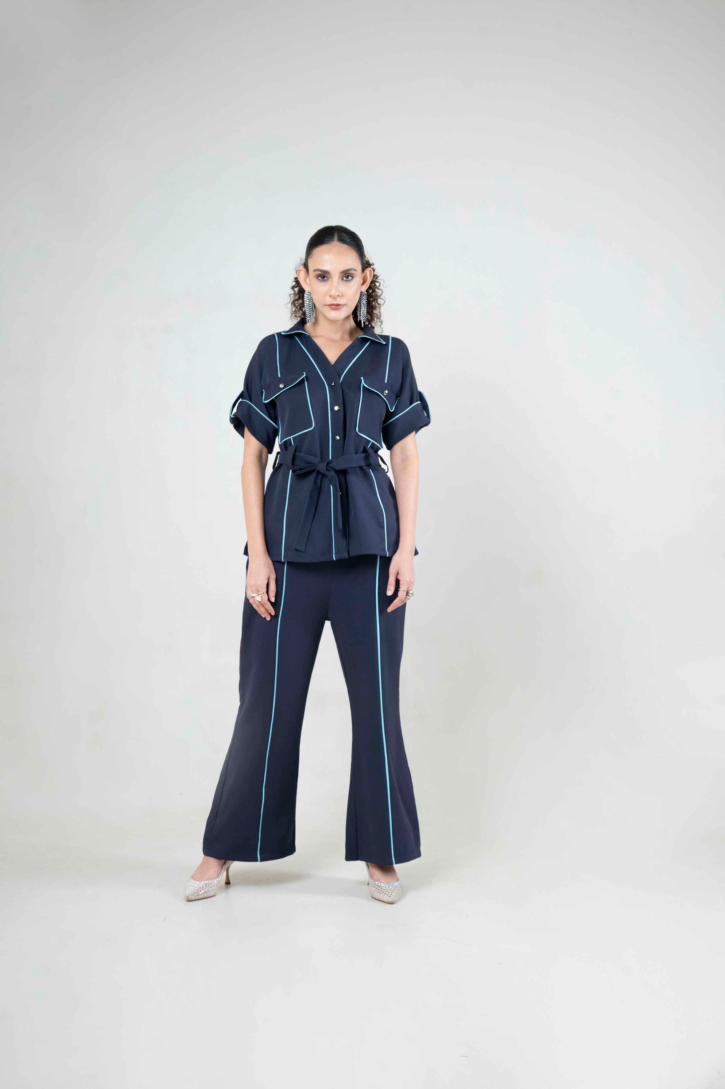 Safari Co-ord With Contrast Piping Detail
