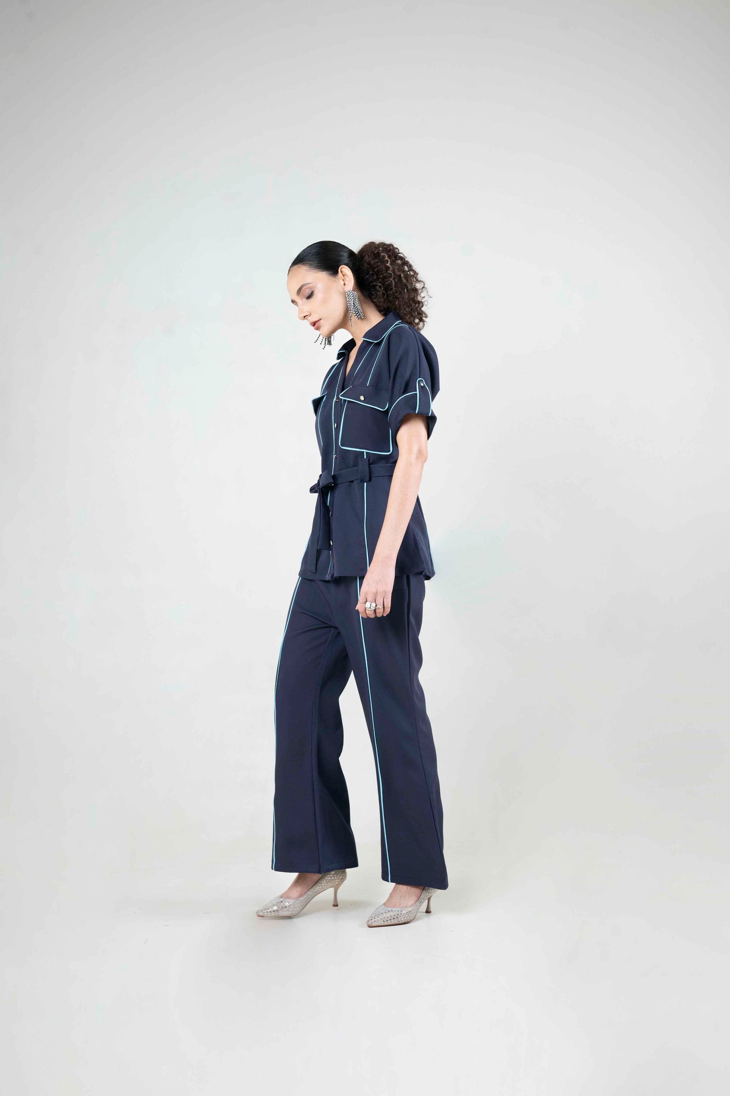 Safari Co-ord With Contrast Piping Detail