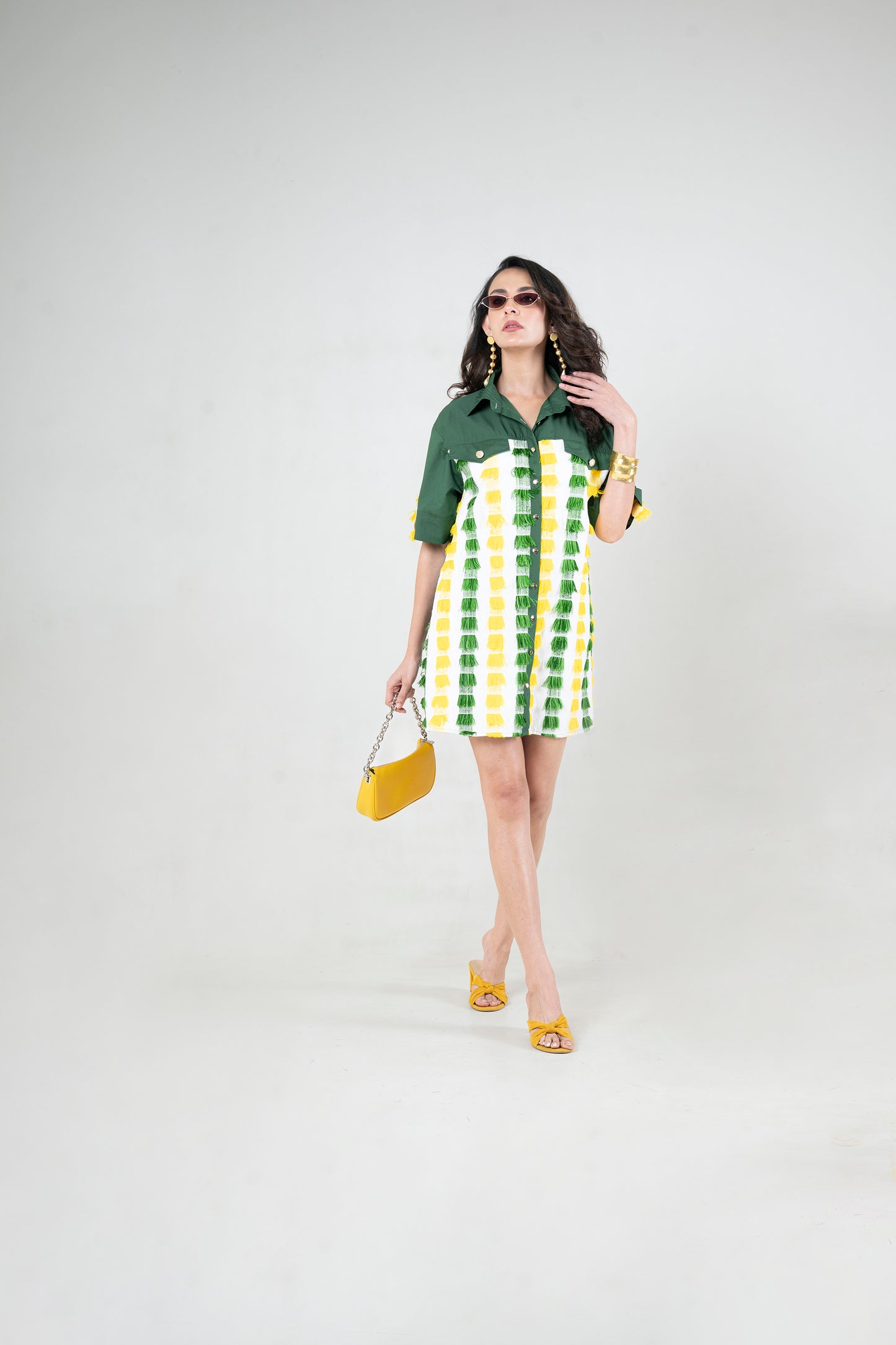 Boxy Shirt-Dress With Hand Woven Detailing