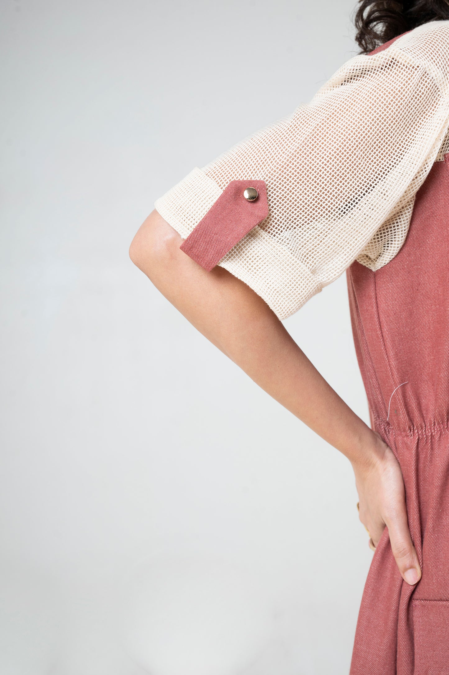 Denim Dress With Metal Buckle Detail