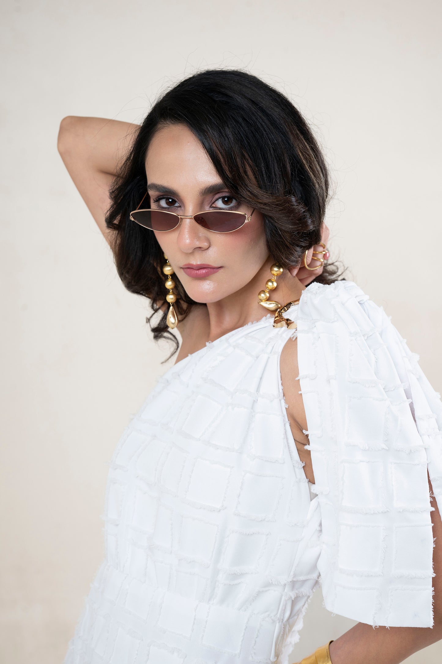 One Shoulder Tie Up Maxi Dress