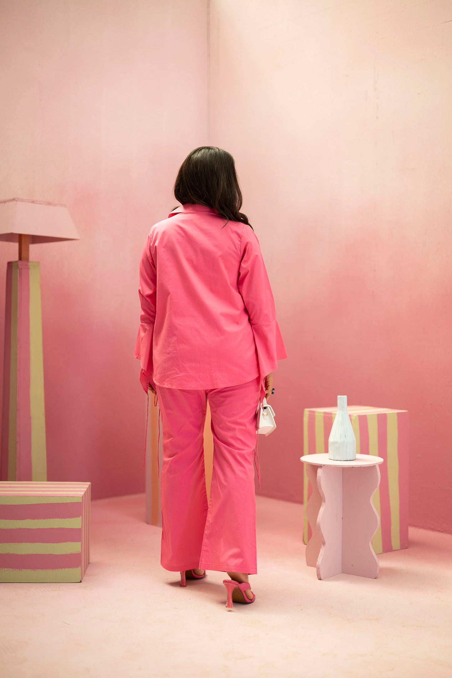 Pink Co-ord set with Contrast Mesh Panelling