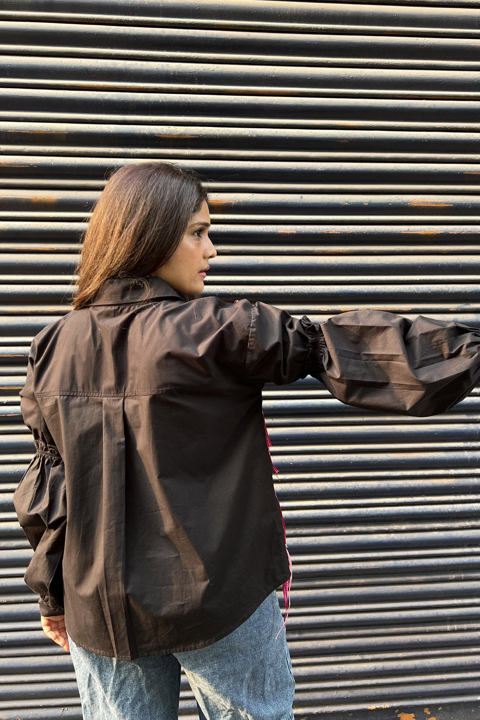 Black Shirt with tassel in the front
