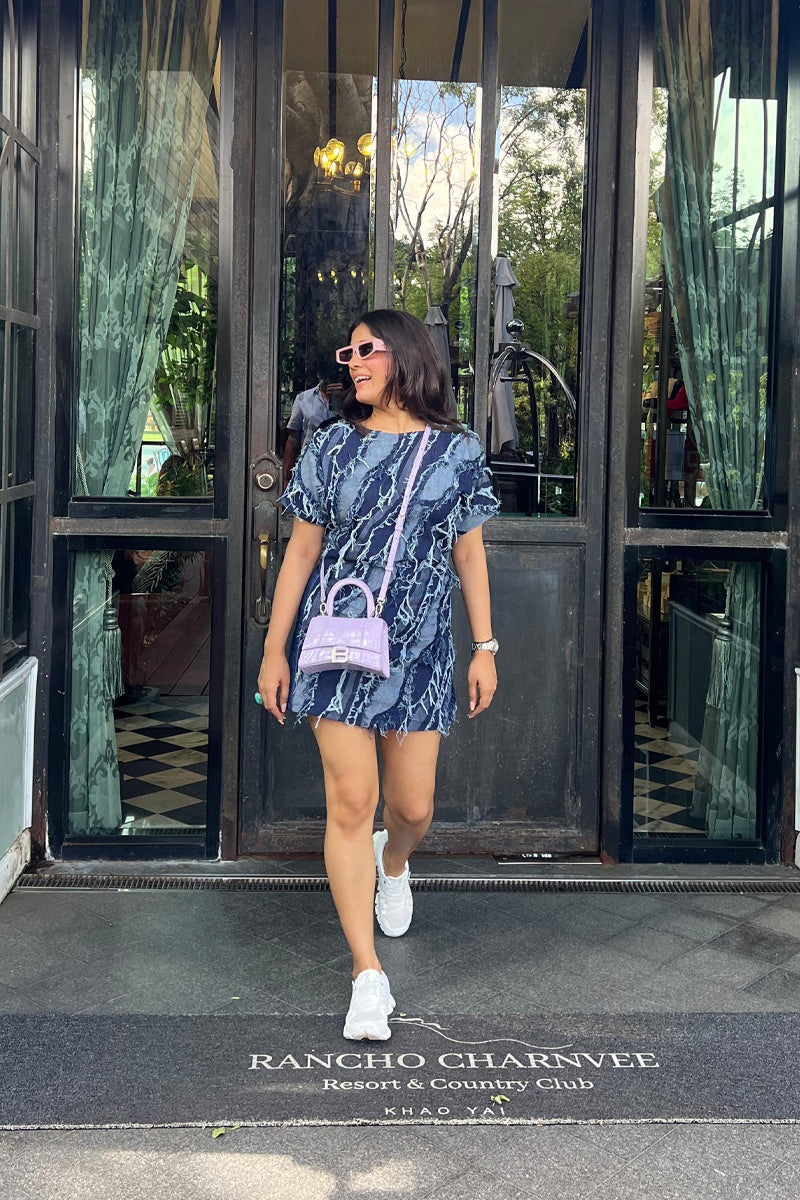 Denim Fringe Dress