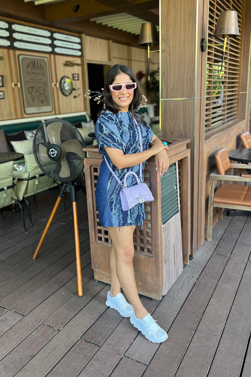 Denim Fringe Dress