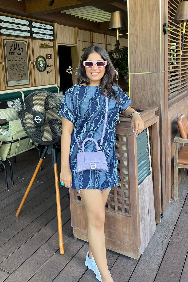 Denim Fringe Dress