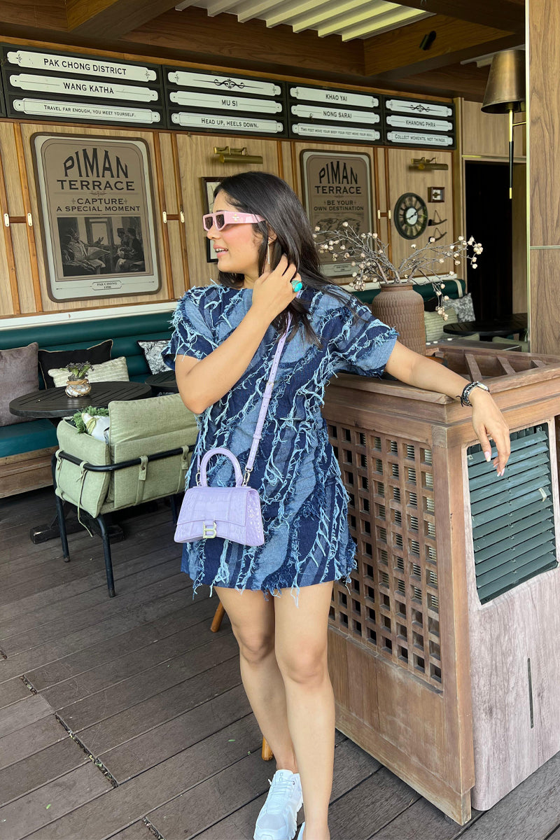 Denim Fringe Dress
