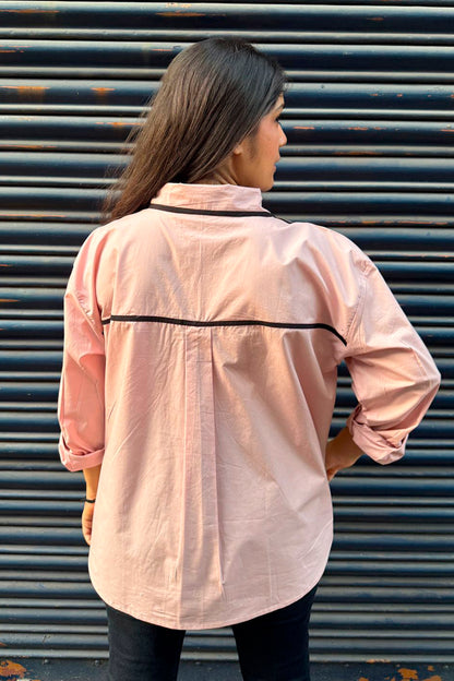 Color Block Shirt with Sequin Pocket