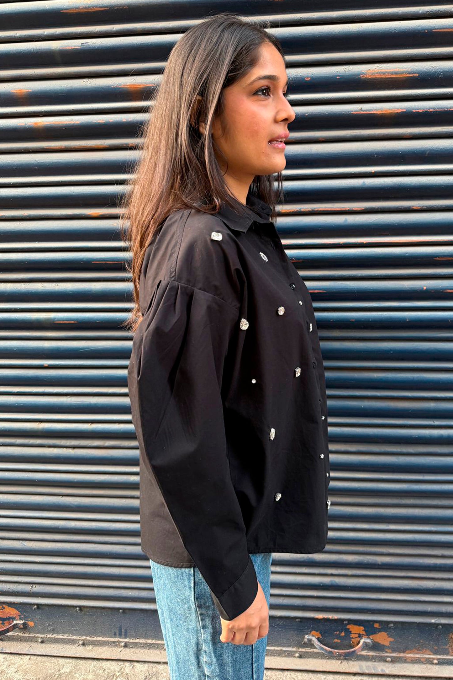 Black shirt with Rhinestones