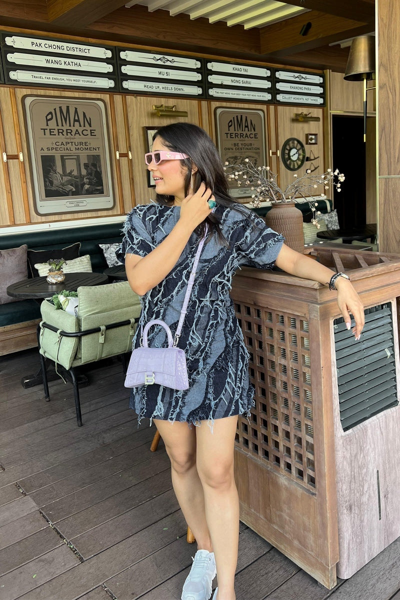 Denim Fringe Dress