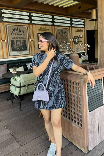 Denim Fringe Dress
