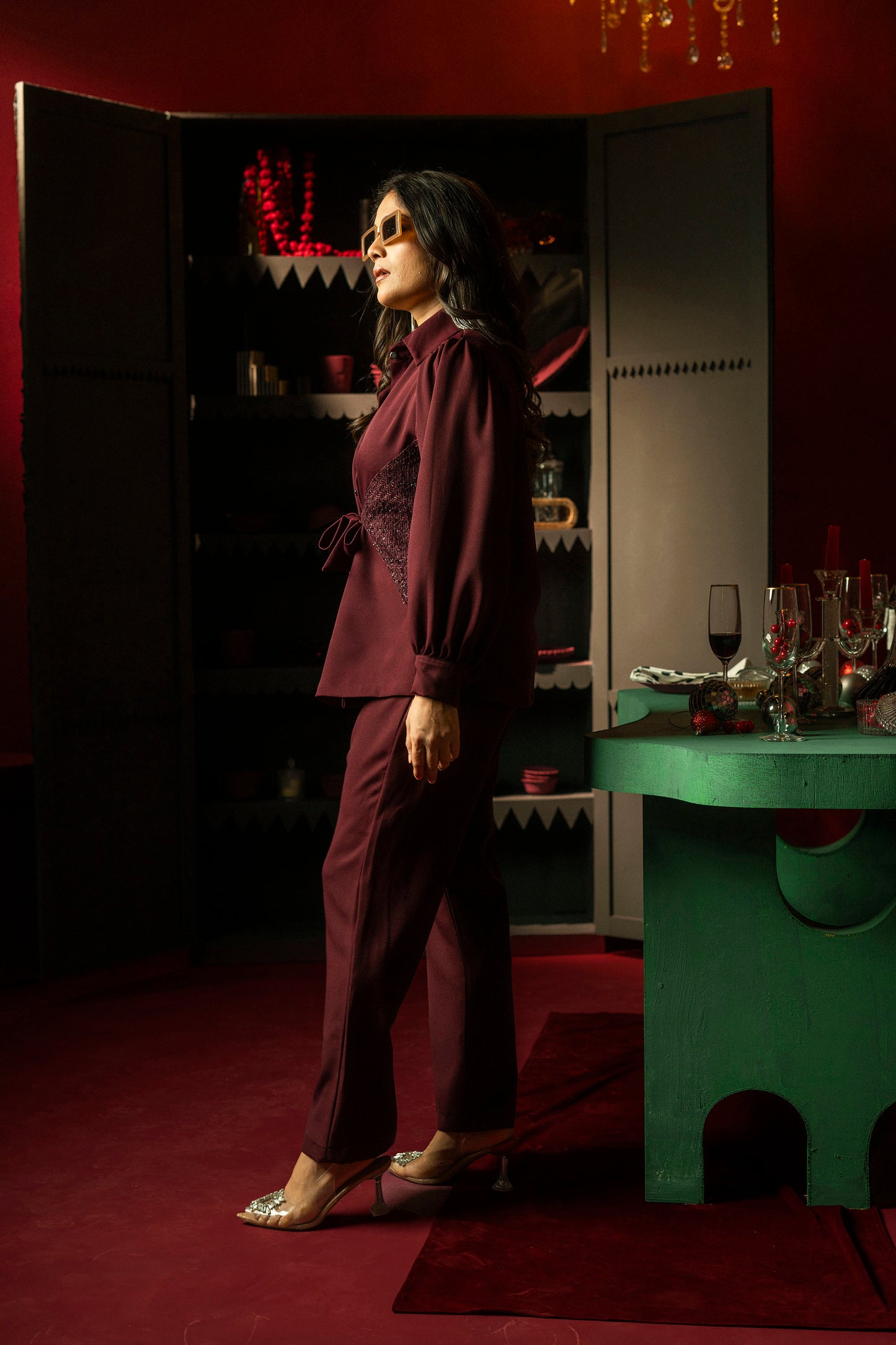 Co-ord set with Tweed detail