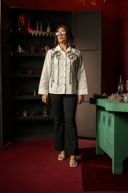 Shirt with chord detailing