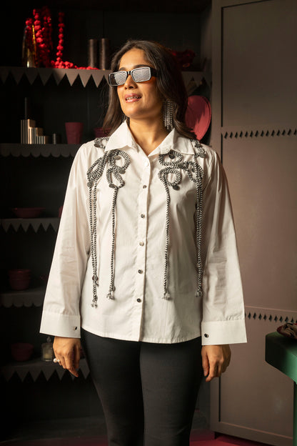 Shirt with chord detailing
