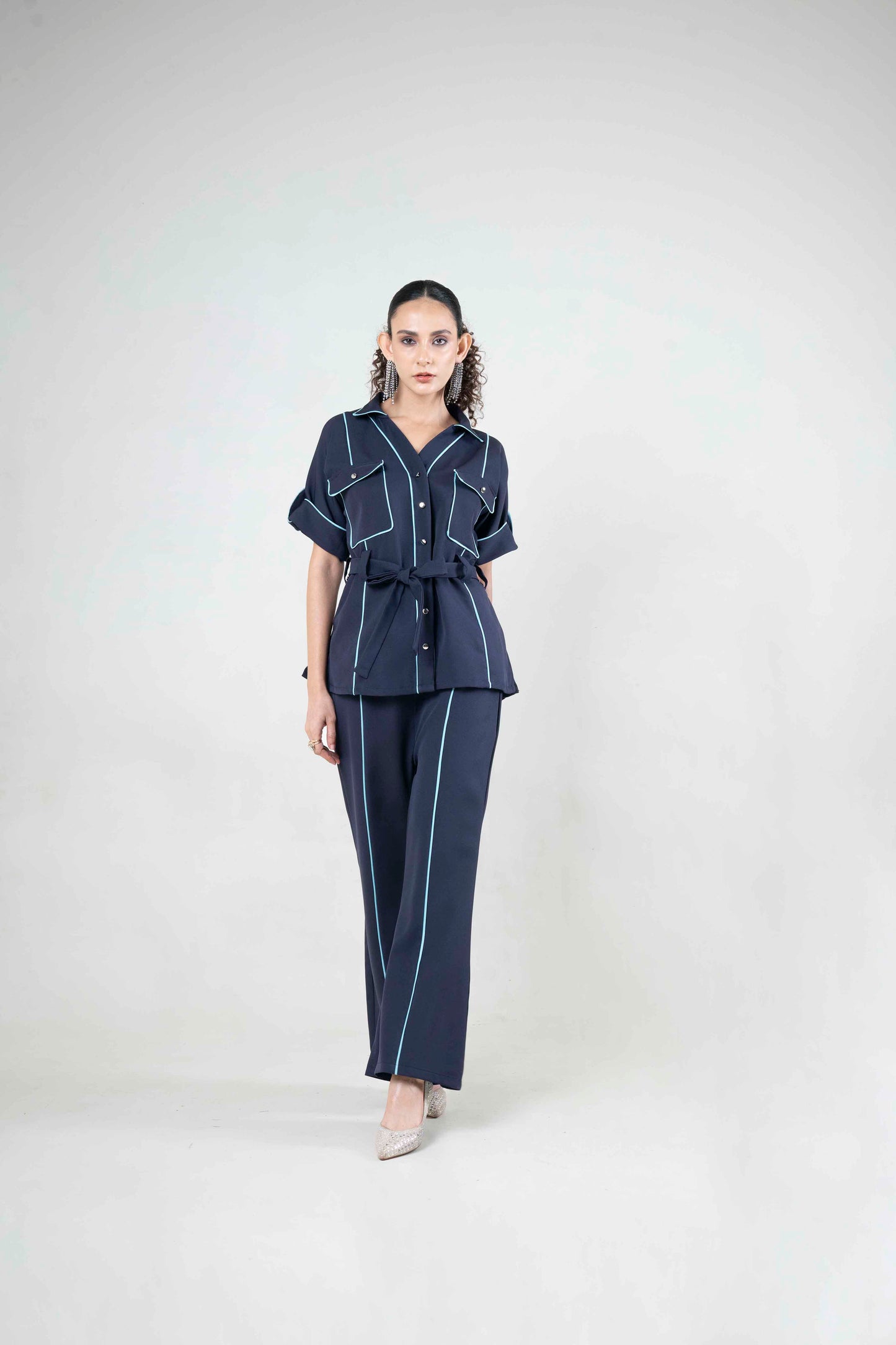 Safari Co-ord With Contrast Piping Detail