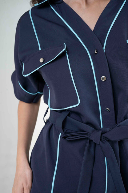 Safari Co-ord With Contrast Piping Detail