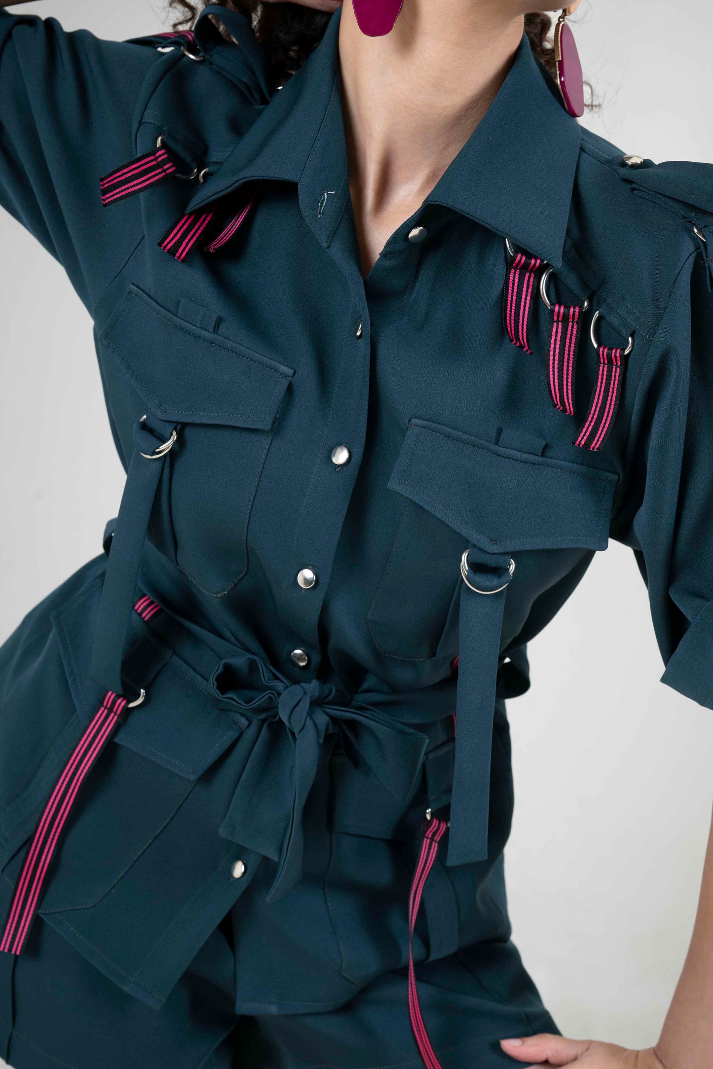 Safari Co-ord With Metallic Buckle Detail