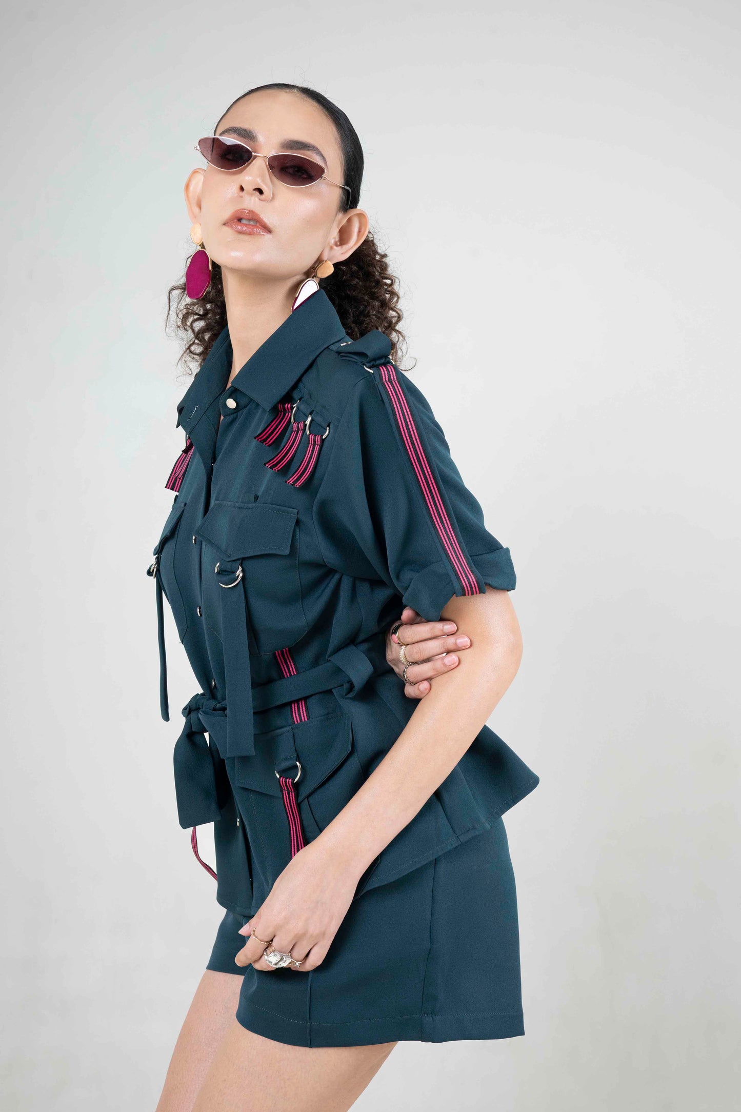 Safari Co-ord With Metallic Buckle Detail