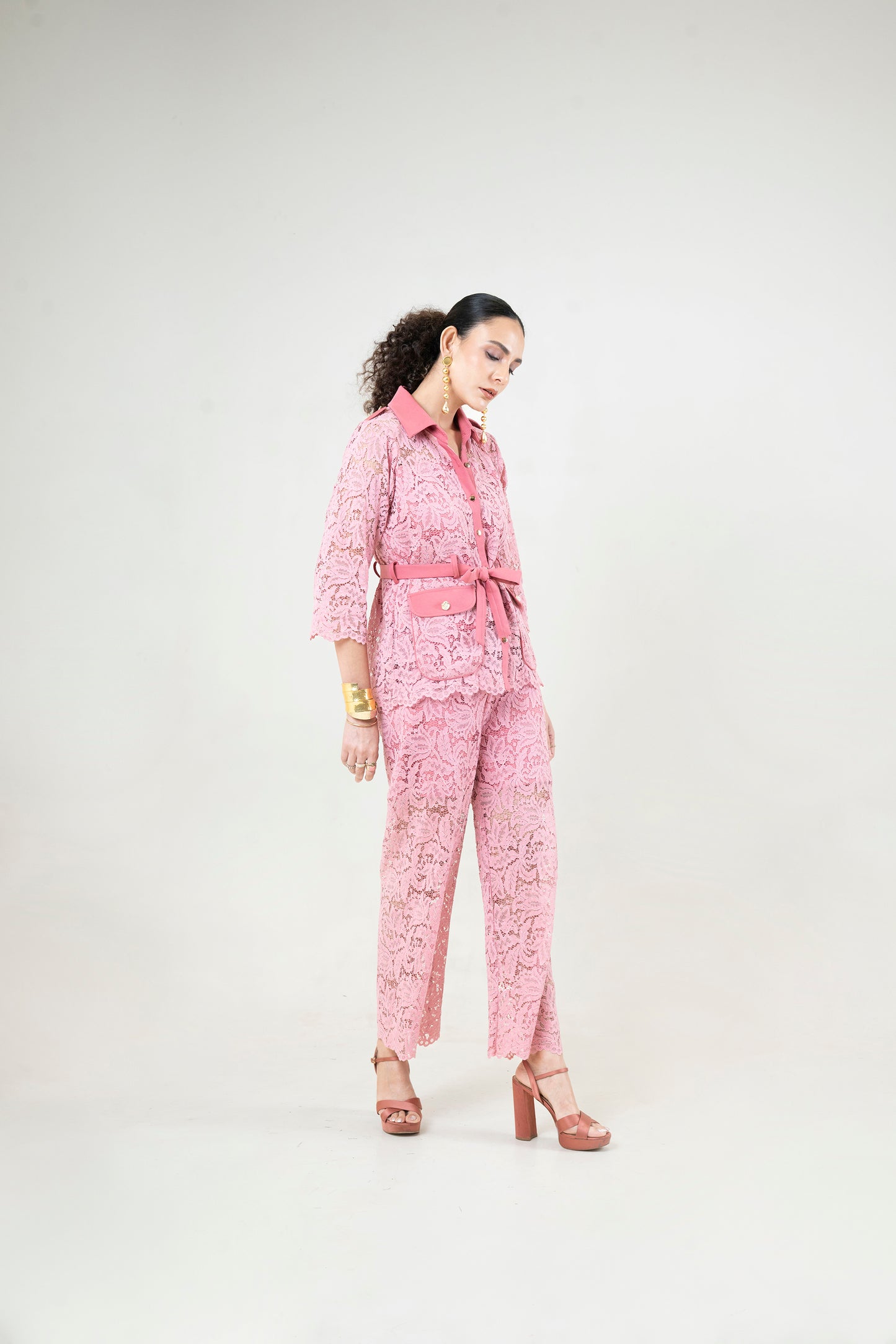 Lace Co-Ord With Metal Buttons
