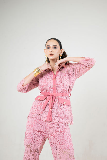 Lace Co-Ord With Metal Buttons