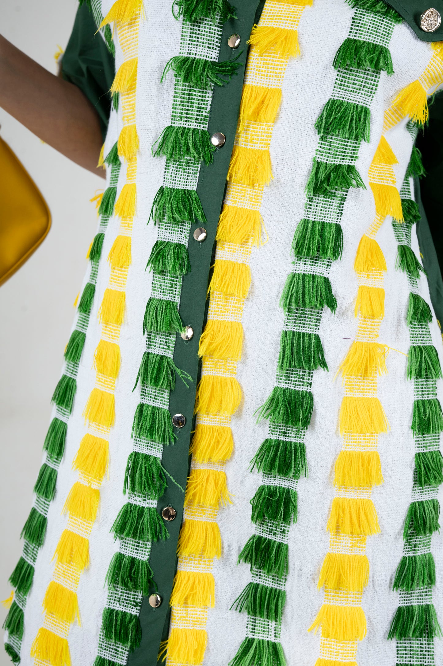 Boxy Shirt-Dress With Hand Woven Detailing