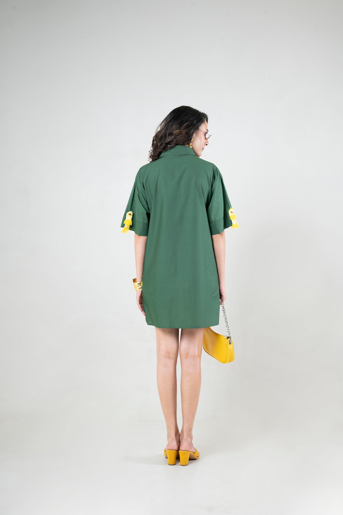 Boxy Shirt-Dress With Hand Woven Detailing