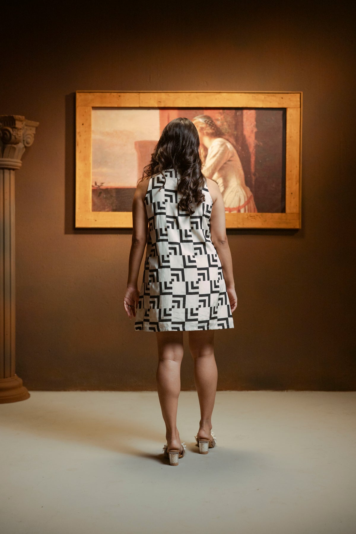 Embellished Heart Printed Dress